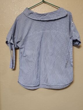 Bossini Blue and White Striped Collar Shirt